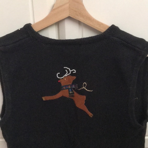 Christmas Vest w Reindeers and Santa - Picture 3 of 3